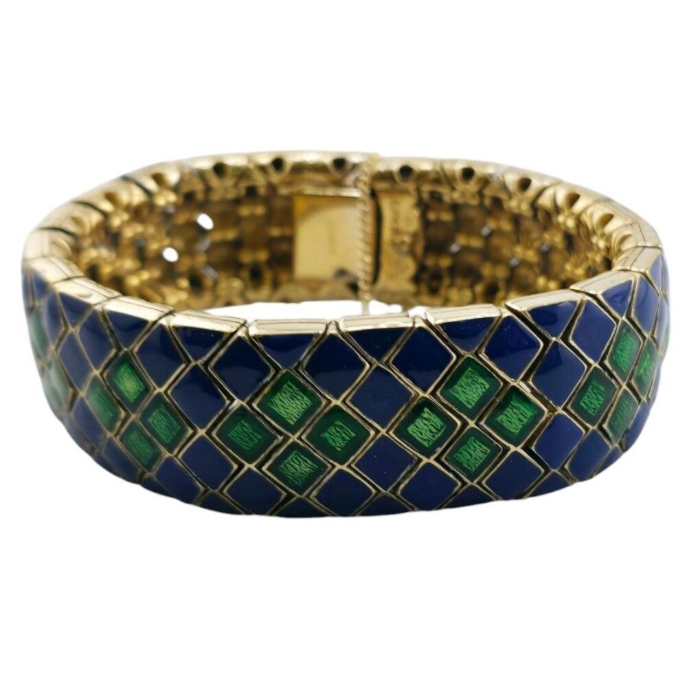 Vintage Signed Ciner Enamel Heavy Bracelet (A8184)